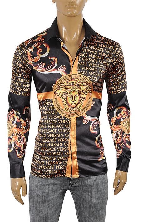 men versace dress shirt|Versace men's t shirts.